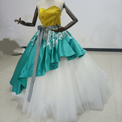 送料無料！抜群のおしゃれ見え バイカラー カラードレス エンパイア