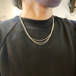 微妙時尚。 925 銀項鍊，搭配酷炫的混合鏈 (B)。推薦給韓國時尚愛好者 第4張的照片