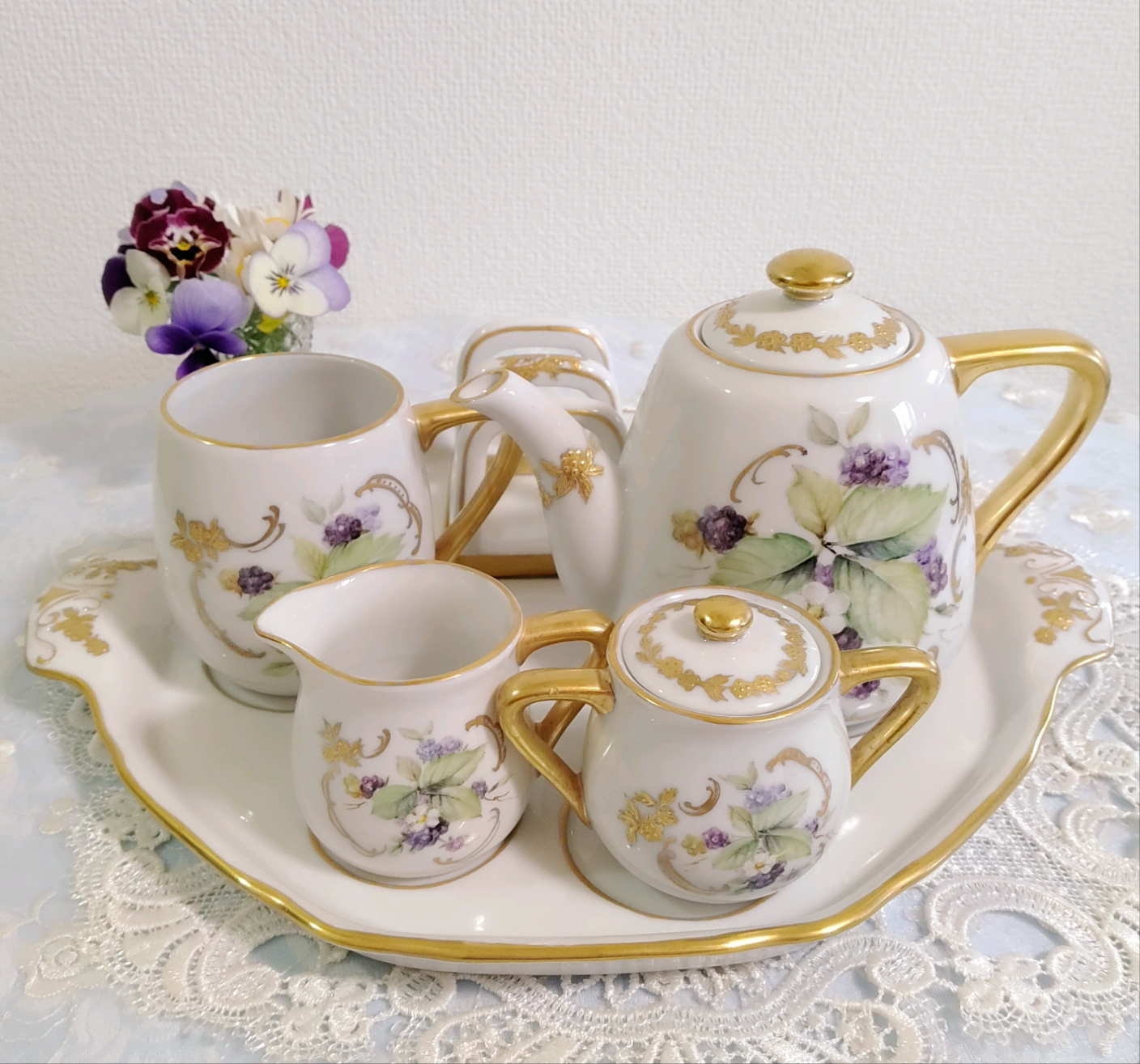 ♡一人用Tea Set （ブラックベリー）*アンダートレイ28㎝ 31,200円