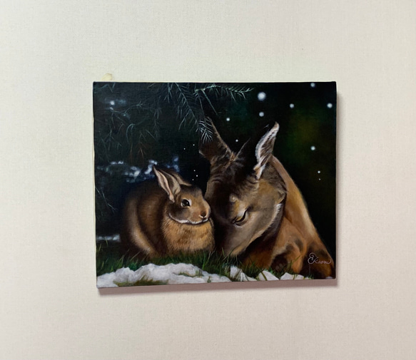 「冬夜」（鹿とうさぎ） 3枚目の画像