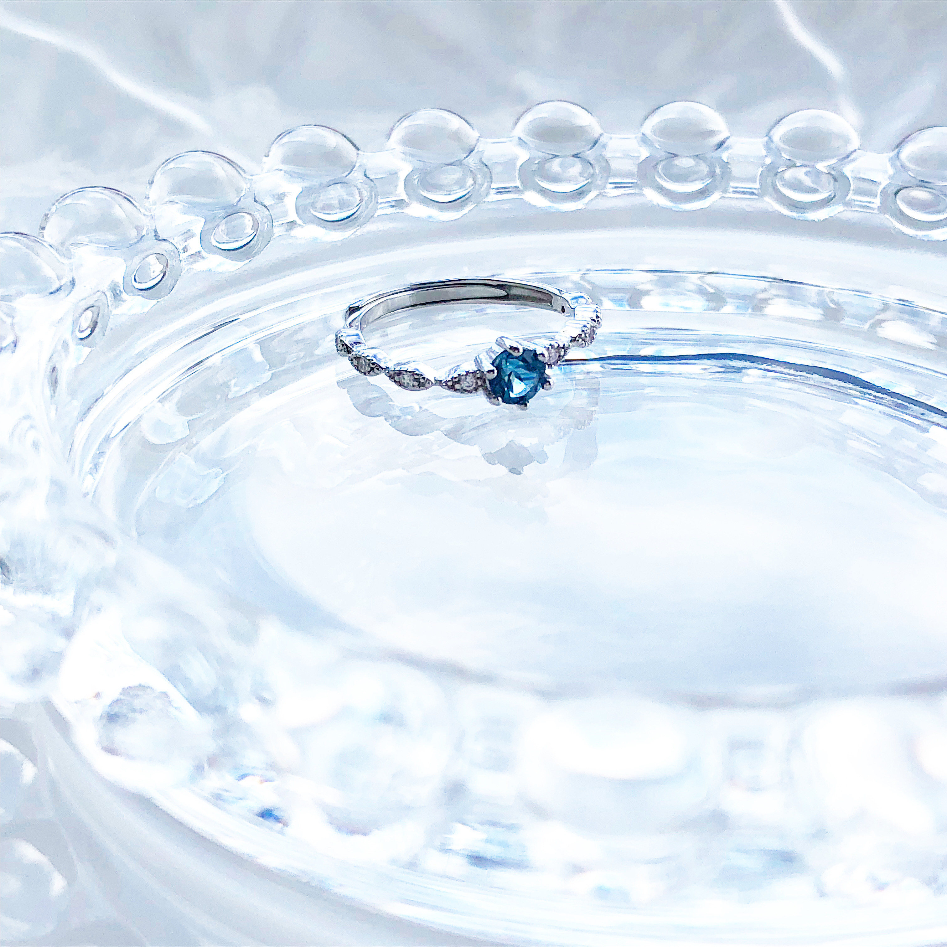 silver925 ロンドンブルートパーズ˚✧₊⁎ マーキスレースリング【天然石Sサイズ】