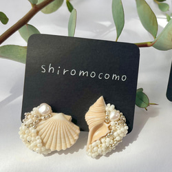 ビーズ刺繍アクセサリー/ビーズイヤリング/イヤリング/淡水