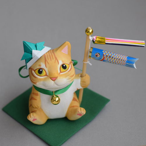 鯉のぼりを持った猫【受注制作】ご購入前にメッセージで納期をご確認