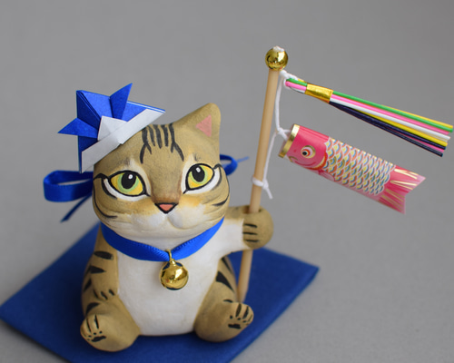 鯉のぼりを持った猫【受注制作】ご購入前にメッセージで納期をご確認
