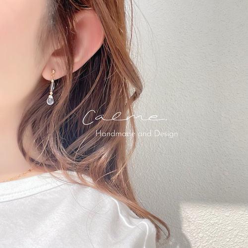 ナツメ＿棗＿》クリアカラー シンプル ピアス イヤリング 透明 ビーズ 