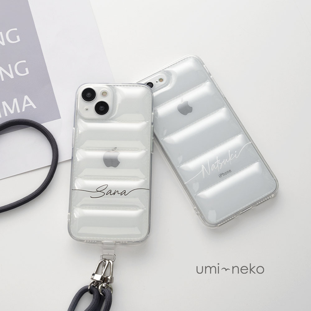 クッション クリア スマホケース 名入れ 】 スマホショルダー