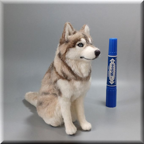 羊毛フェルト　シベリアンハスキー 羊毛フェルト 犬 シベリアンハスキー いぬ イヌ 犬フィギュア
