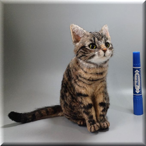 羊毛フェルト 猫 キジトラ猫さん キジトラ ねこ ネコ 猫フィギュア