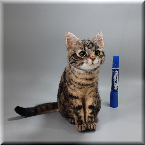Yahoo!オークション - koneri 猫 ぬいぐるみ キジトラ猫 リアル
