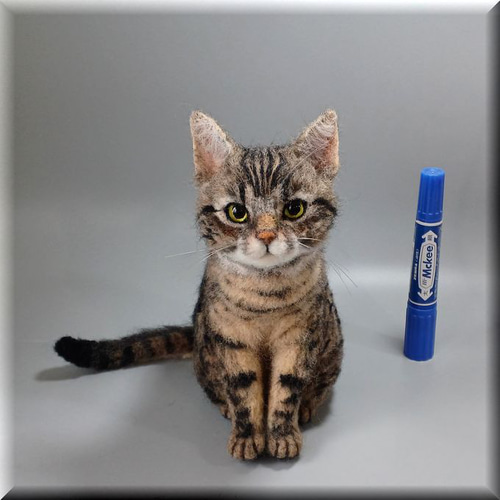 予約販売】本 子猫ちゃん キジトラ猫 猫 羊毛フェルト キジトラ