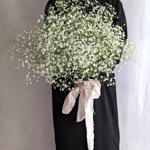 生花でも！ドライでも！両手いっぱいのかすみ草のブーケ ブライダル