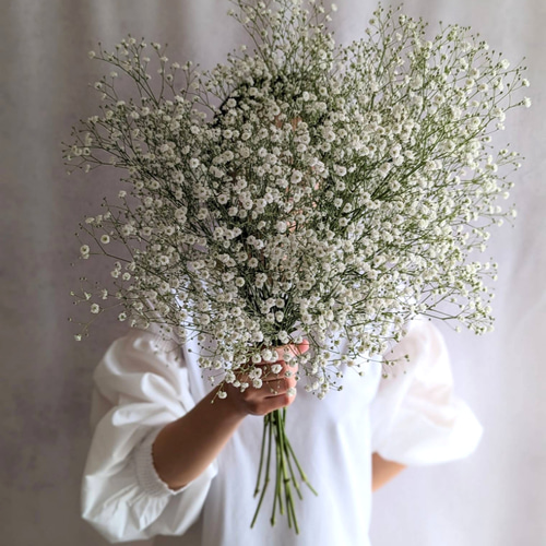 生花でも！ドライでも！両手いっぱいのかすみ草のブーケ ブライダル