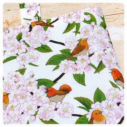 コマドリと八重桜のトートバッグ 3枚目の画像