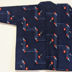 Creema限定着物生地を使ったリバーシブルでも着れるモダン半纏です。表は絹、裏は綿生地です。両方楽しめます。贈り物に! 10枚目の画像