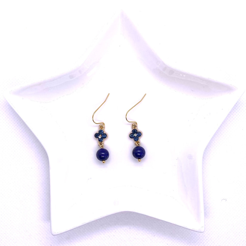 天然石/ラピスラズリ/ピアス/イヤリング/9・12月誕生石/アレルギー対応