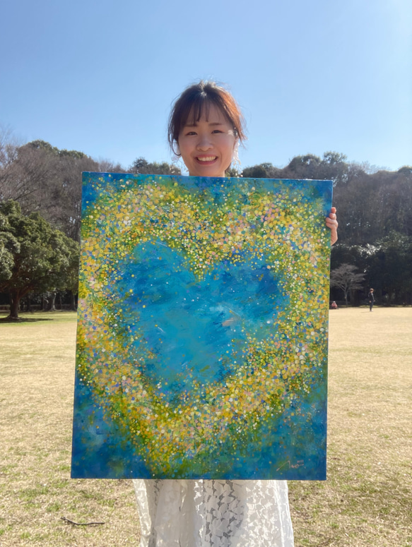 今人気【ミモザの絵】ポスター「ミモザハート」黄色 アート A4 A3 A2 インテリア リビング 玄関 6枚目の画像