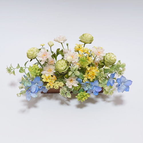 アーティフィシャルフラワーアレンジメント 花壇風アーティフィシャルフラワーアレンジメント アートフラワー 海月