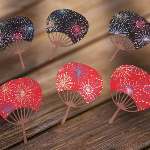 クラフト259) カード 友禅和紙 友禅紙 十五夜 月見 うさぎ ミニ扇子