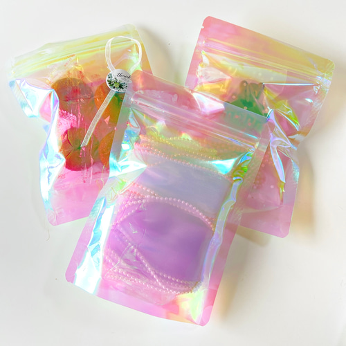 マチ有！オーロラカラー ジップ付きラッピングバック《10枚》【大きさ