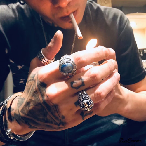 SILVER925 BIG ONYX DESIGN RING/シルバー/リング（OX JEWELRY