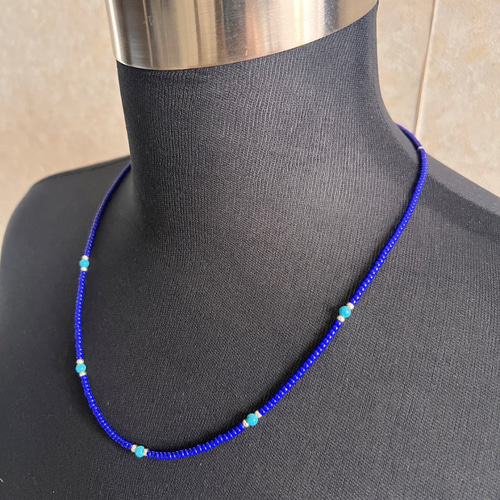 ターコイズビーズネックレスとペンダントセット ネックレス ターコイズ ビーズ ネックレス最大6mm幅 最小幅2mm