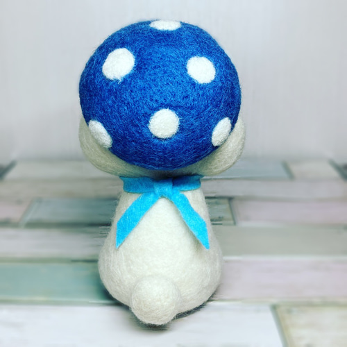 羊毛フェルト 犬 きのこ 帽子 赤 青 黄 かぶりワンコのまるふぃ 羊毛