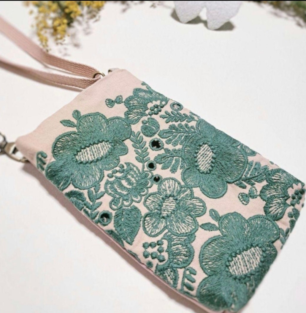 ハンドメイド♡ミナペルホネン♡新色smileflower♡マチ付き