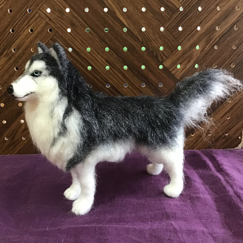 2024年レディースファッション福袋 ハスキー犬（立ちポーズ） 羊毛フェルト コーギー大好きママ 羊毛フェルト