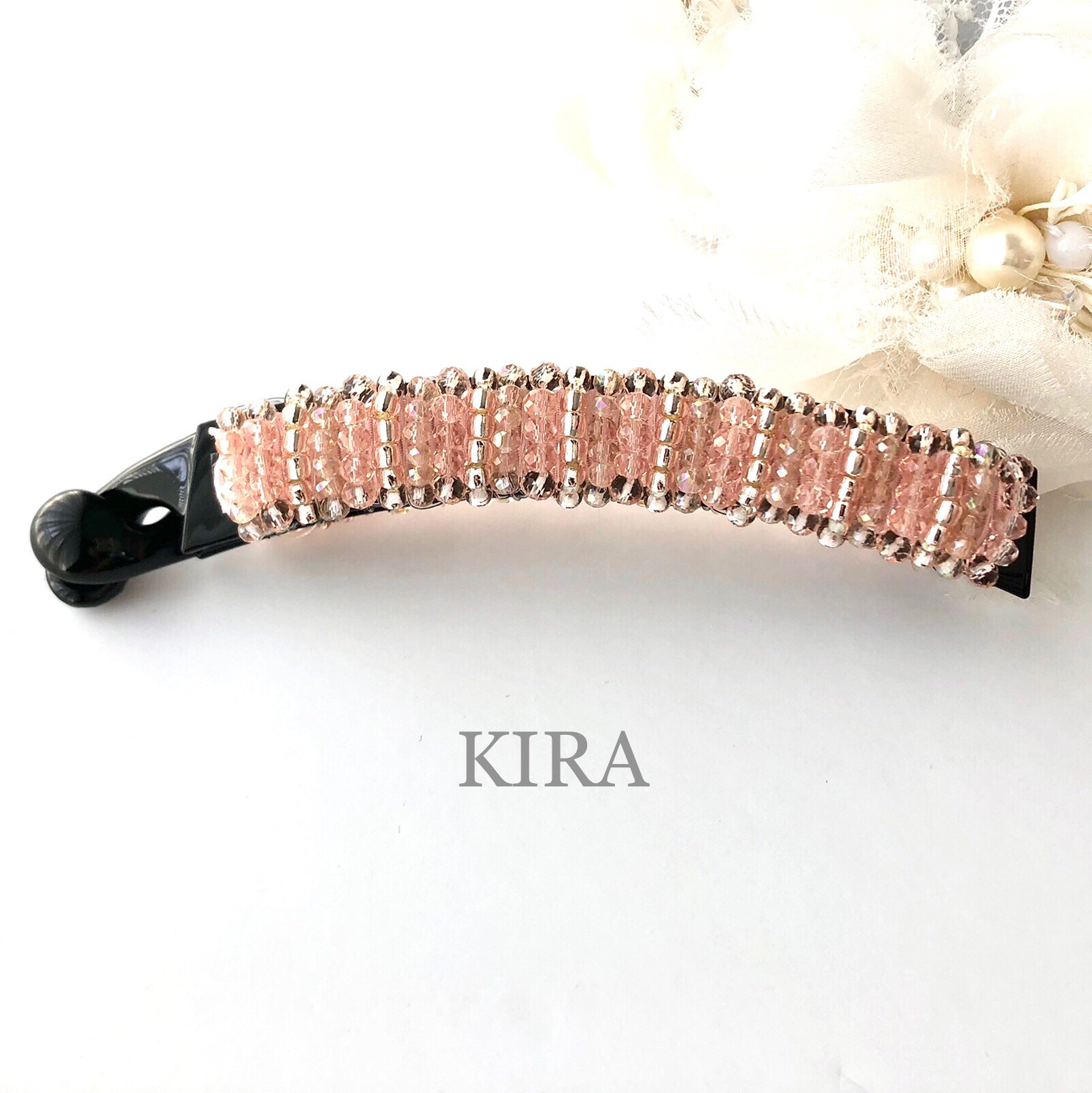 シンプルキラキラ・バナナクリップ✨【サクラピンク】