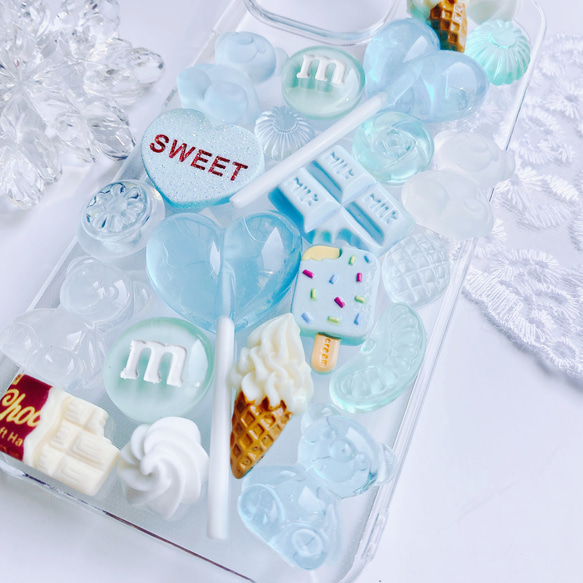 CANDY POP  ice mint  お菓子のiPhoneケース　フェイクスイーツ 4枚目の画像