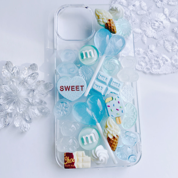 CANDY POP  ice mint  お菓子のiPhoneケース　フェイクスイーツ 3枚目の画像