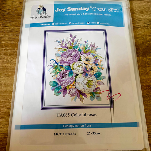 クロスステッチキット Colorful roses カラフルローズ 14CT 27×33cm