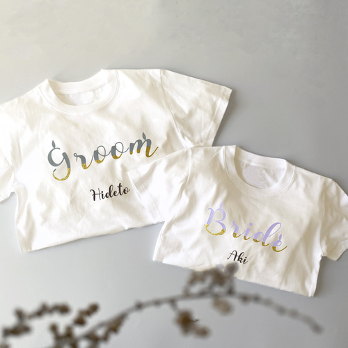 Bride   and  Groom ペア　Tシャツ　ウェディングフォト b41ba9848ab16a5b6724e374de0502