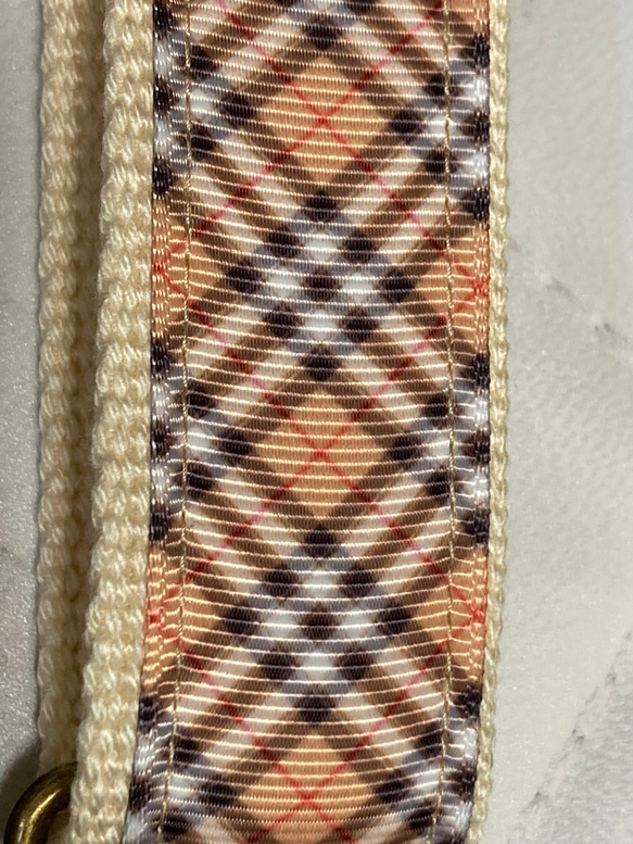 3.0幅 チェック柄 リボン縫い付け　ショルダー紐　 6枚目の画像