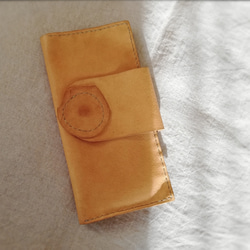 【vintage】simple wallet　ナチュラル　ピッグスキンレザー 2枚目の画像