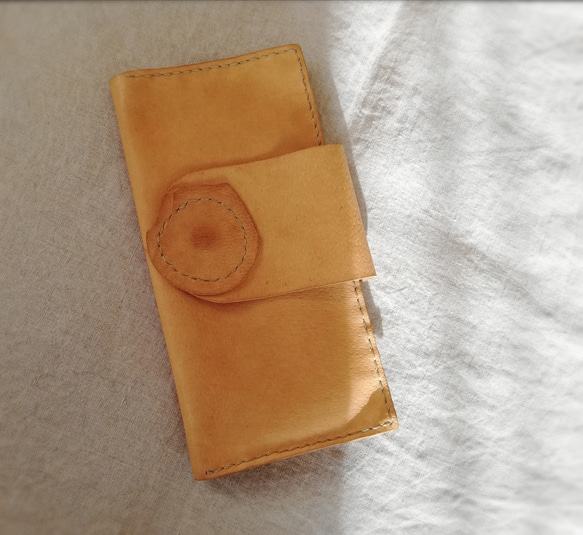 【vintage】simple wallet　ナチュラル　ピッグスキンレザー 2枚目の画像