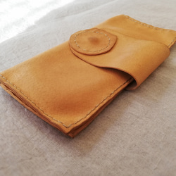 【vintage】simple wallet　ナチュラル　ピッグスキンレザー 5枚目の画像