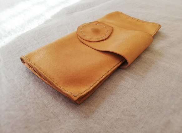 【vintage】simple wallet　ナチュラル　ピッグスキンレザー 5枚目の画像