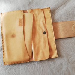 【vintage】simple wallet　ナチュラル　ピッグスキンレザー 15枚目の画像