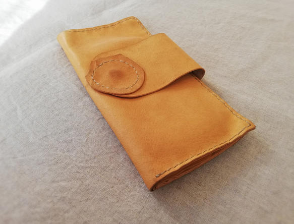 【vintage】simple wallet　ナチュラル　ピッグスキンレザー 3枚目の画像