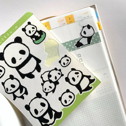 パンダのもふもふシール シール・ステッカー emuco 通販 15666966