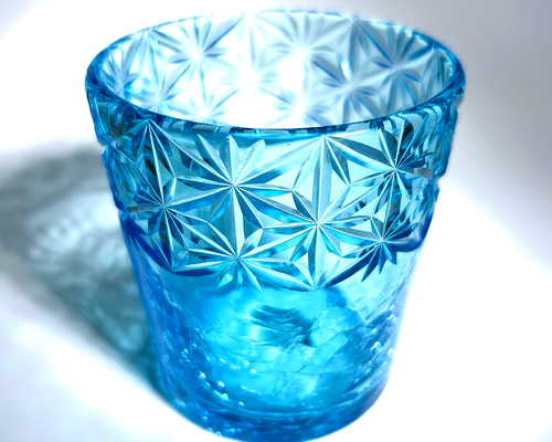 切子ガラス　たくみ工房　切子　ロックグラス　星屑　オールドファッション　アンバー オールドファッション「綾切子」 アンバー/パープル | グラスアート