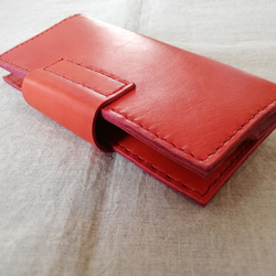 simple wallet　チャイニーズレッド　オイルレザー 7枚目の画像