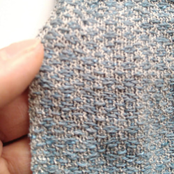 シルク×バンブーシルク　　手織りストール　大判　ブルーグレー 5枚目の画像