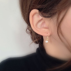 14kgf CZ Heart pierce/earring 3枚目の画像