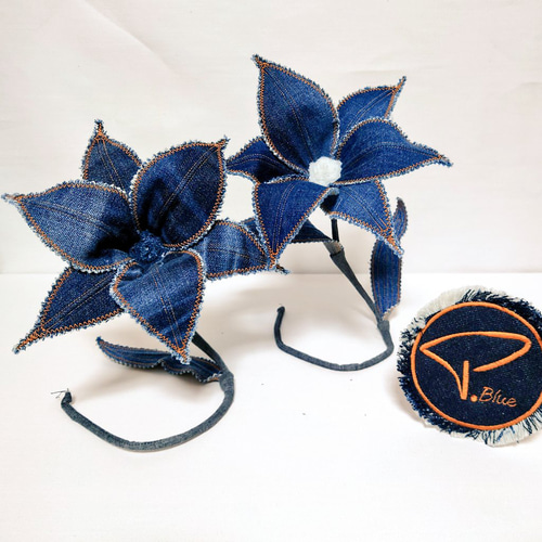 デニム カサブランカ アートフラワー パイナブルー 通販 15667939