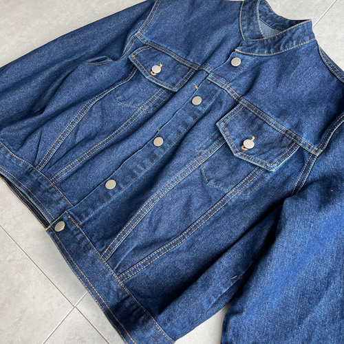 完売】旬のGジャンに綺麗色ノーカラータイプ登場☆トールサイズ
