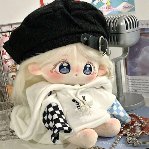 20cmぬいぐるみ 着せ替えぬいぐるみ シロ 元気少女 白髪灰色目 20cmぬいぐるみ 着せ替えぬいぐるみ シロ 元気少女 白髪灰色目