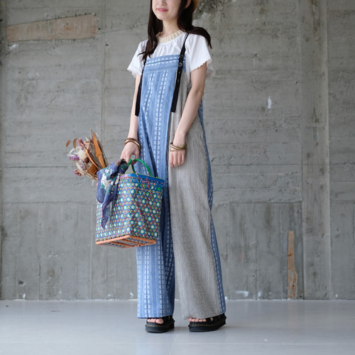 個性的なオンリーワンデザイン！アシンメトリーツートンサロペット