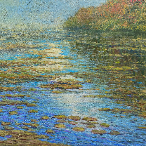 秋色の散歩道】アクリル画 F6 健やか 風景画 絵画 秋色の散歩道】アクリル画 F6 健やか 風景画 絵画